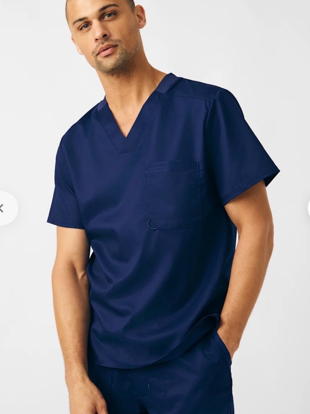 NWT Landau ProFlex Men’s 2-Pocket V-Neck Scrub Top L Navy